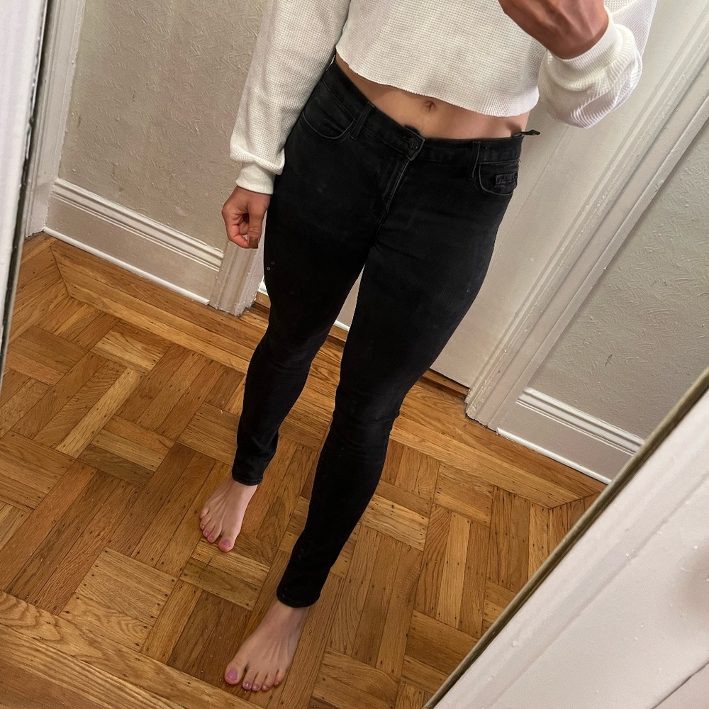 J Brand Black Denim Acid Wash Skinny Jeans